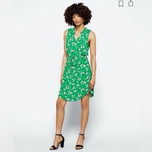 Floral Green Sleeveless Dress